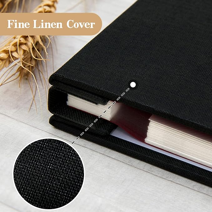 potricher Large Photo Album Self Adhesive 3x5 4x6 5x7 8x10 10x12 Pictures Linen - Image 5