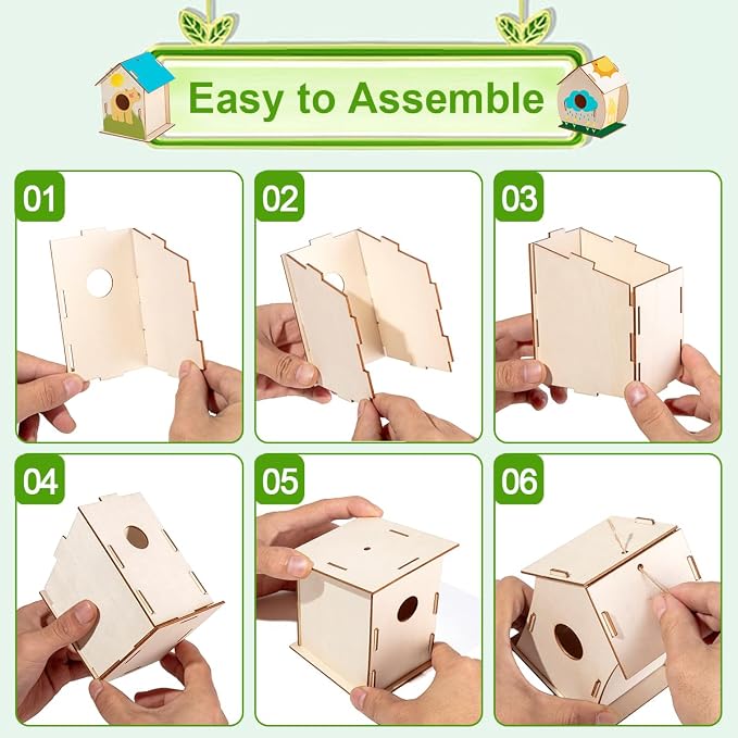 24 Sets DIY Wood Birdhouse Bulk - Image 3
