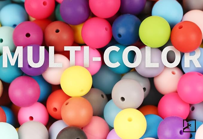 ZIFTY 240Pcs Silicone Beads for Keychain Making Kit 15mm Silicone Beads Bulk 30 - Image 4