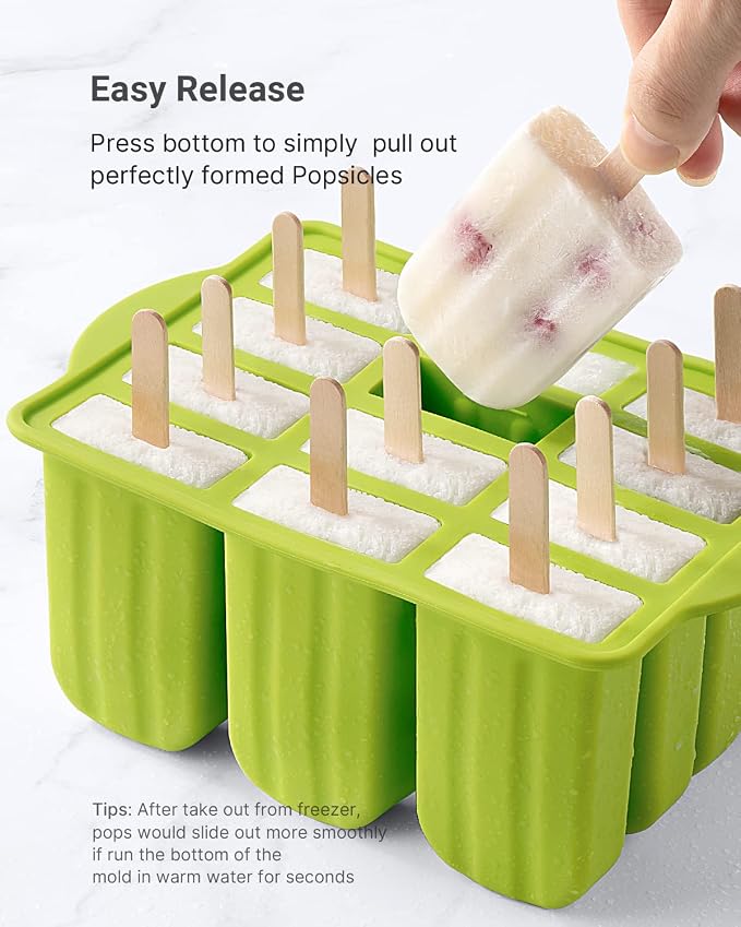 Popsicles Molds, MEETRUE 12 Pieces Silicone Popsicle Molds Easy-Release - Image 4