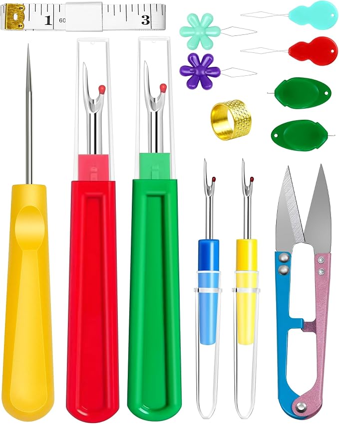 FIVEIZERO Seam Rippers for Sewing – 2 Big and 2 Small Stitch Remover Tools by FIVEIZERO