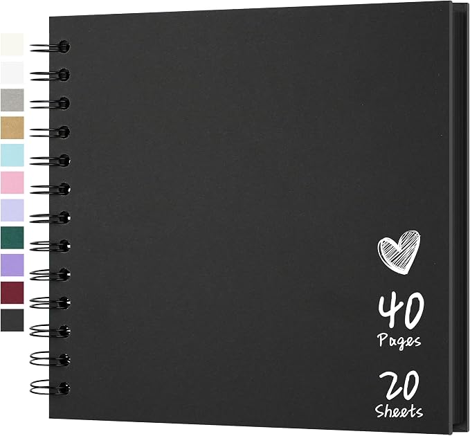 Scrapbook 7x7 Inch DIY Scrapbook Album Hardcover Kraft Paper 40 pages/20 sheets by Hiwhy