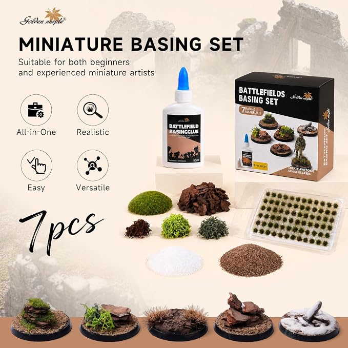 Golden Maple Miniature Terrain Basing Set, Static Grass & Scenery Flocks Kit - Image 2