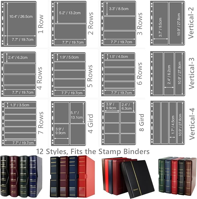 MUDOR 20 Sheets Stamp Pages for Collection Album Binder Book, 1 Pocket | Holds - Image 6