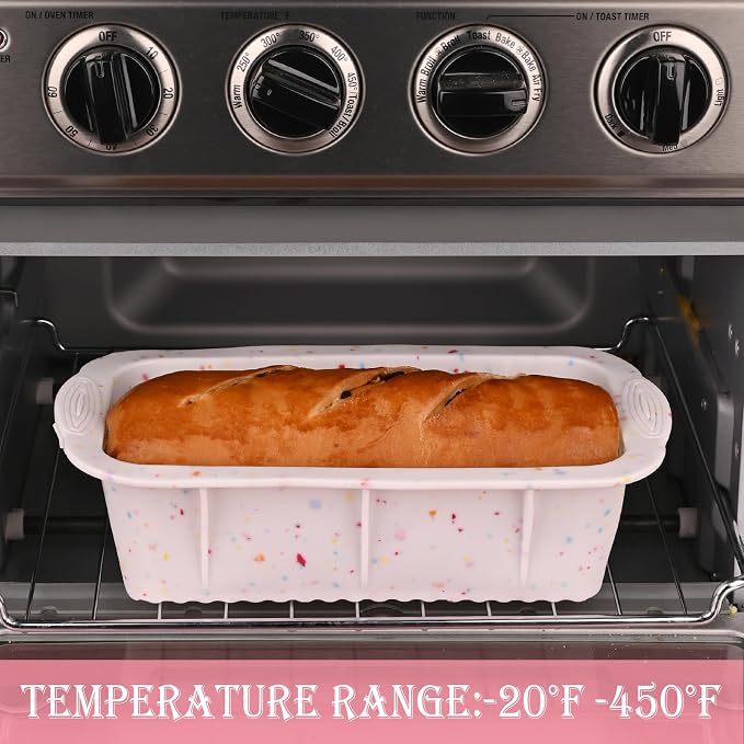 Sakolla 2 Pack Silicone Bread Loaf Molds, Nonstick Easy Release Rectangle - Image 5