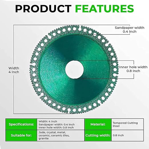 Indestructible Disc 2.0 - Cut Everything in Seconds (5) - Diamond Grit 60# - Compatible with Angle Grinder