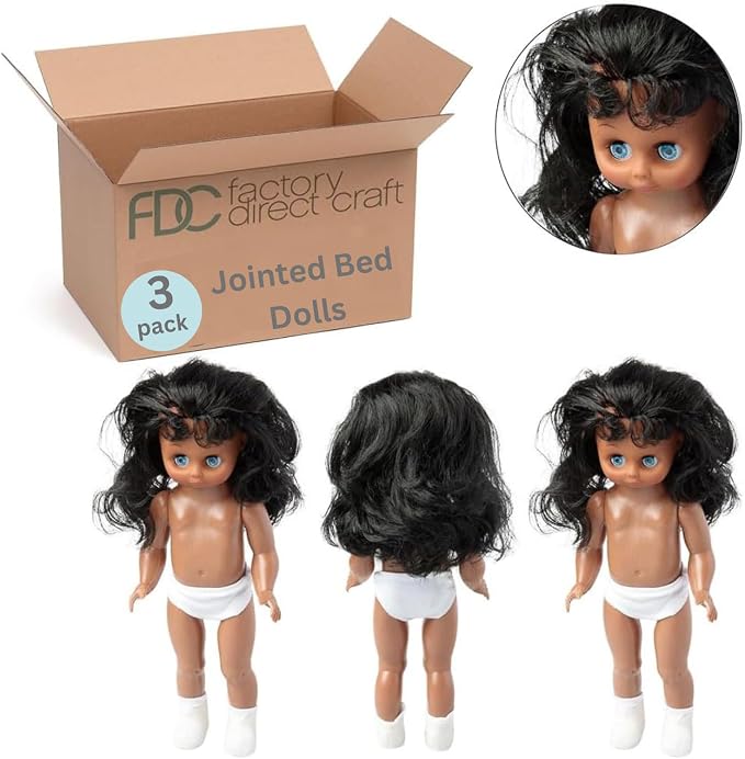 3 African American Full‑Body Dolls – 13-1/2" Plastic Craft Models - Image 2
