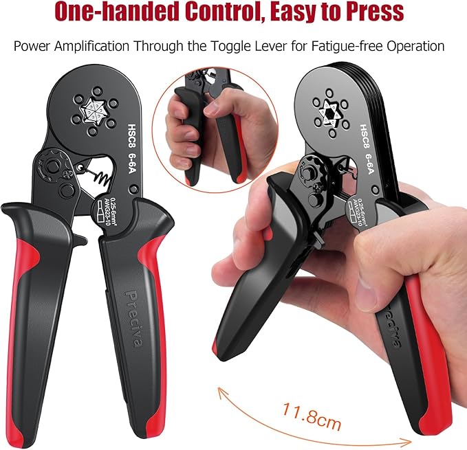 Preciva Ferrule Crimping Tool Kit with 1900PCS Wire Connectors, Hexagonal AWG23-10 Sawtooth Self-Adjustable Ratchet Wire Terminals Crimper Kit