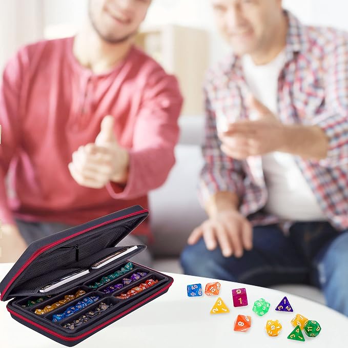 SIQUK Dice Storage Case Dice Organiser Holder Removable Slotted Tray - Image 7