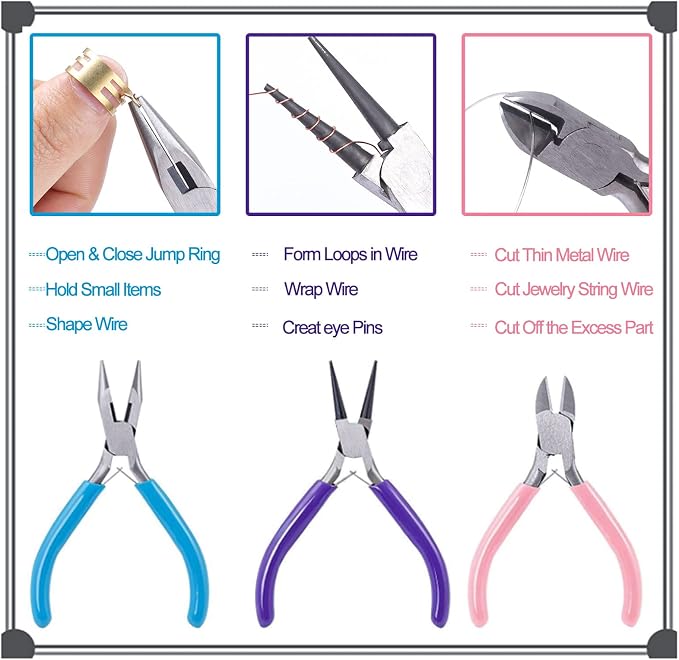 SONGIN 3 Pack Jewelry Pliers Set Tools - Image 2