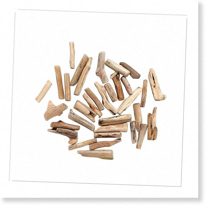 20 Pcs Wood Natural Driftwood Pieces Branch Slices Craft Sticks Beach Decor by Tustao