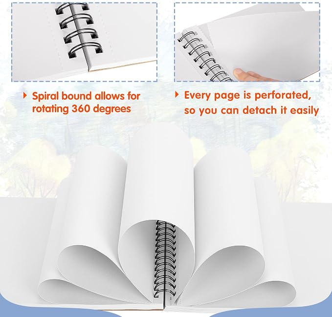 FIXSMITH 5.5"X8.5" Sketch Book | 160 Sheets | 2 Pack Sketchbooks | Top Spiral - Image 5