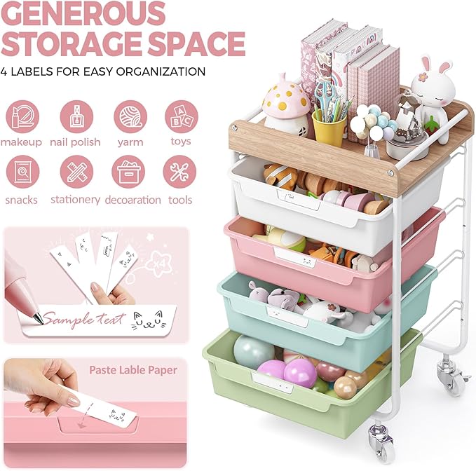 Rolling Craft Storage Cart - Image 4