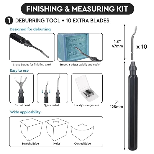3D Printer Tools Kit Essential, 3D Printing Tools Kit, 3D Printer Accessories with 50Pcs (Deburring Tool, Wire Cutter, Drill, Scraper..) for Remove, Smoothing, Finishing, Deburring, Craving, Drilling