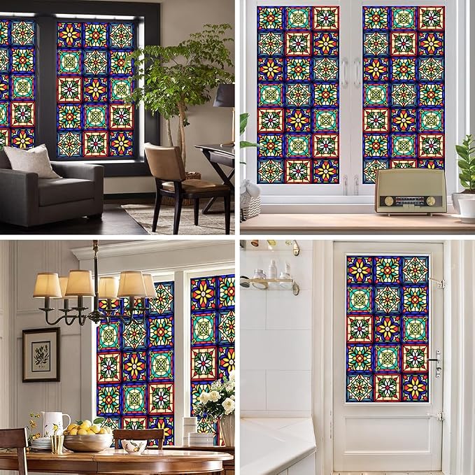 Window UV Protection Privacy Film:Non-Adhesive Static Cling Decorative Window - Image 5