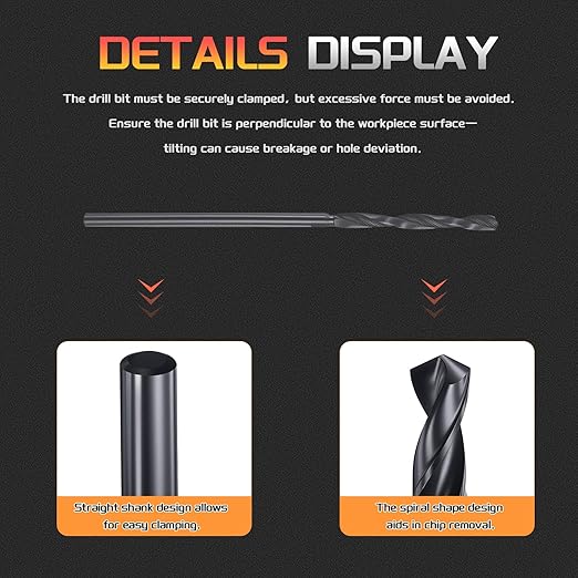 Drill Bit, 3/64" Cutting Diameter, 4241 HSS Nitriding Black 118° Cutting Angle Versatile Jobber Bits - (Applications: for Drilling Plastic Wood Soft Metal), 12-Pieces