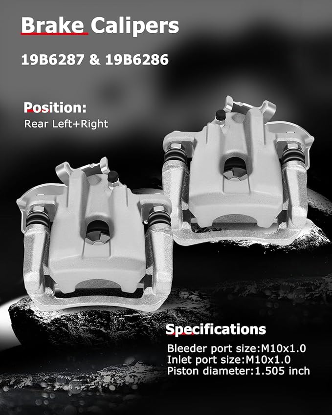 cciyu Rear Left & Right Brake Calipers Assembly w/Bracket 18B5263 18B5262 2011-2019 For Ford For Explorer,2010-2014 For Ford For Flex,2013-2014 For Ford For Taurus,2010-2014 For Lincoln For MKT