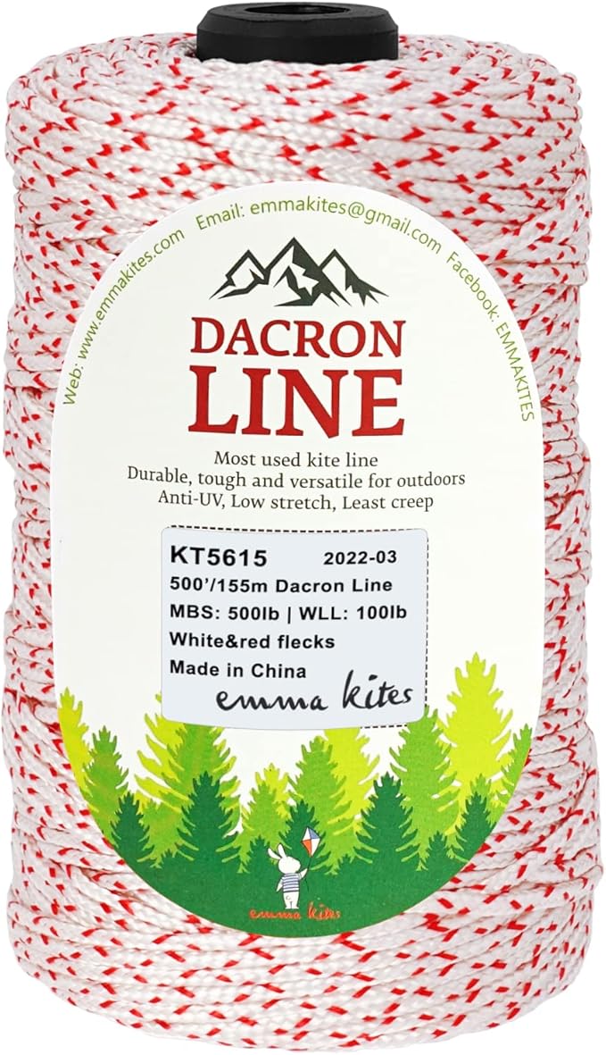 emma kites 500LB 500Ft Braided Kite String Dacron Polyester Cord Spool Kite Line by emmakites