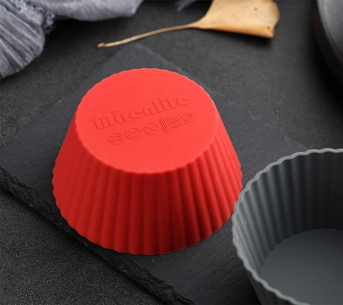 12 Pack Reusable Nonstick Jumbo Silicone Baking Cups, Cupcake and Muffin Liners - Image 6