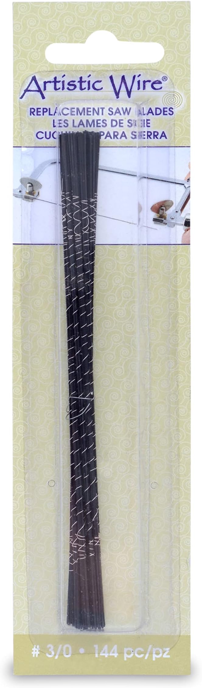 Artistic Wire Replacement Jewelers Saw Blades, 144 pcs - Size 3/0, Ideal for Metal Saw Frame, Scroll Saw, Coping Saw Work - Perfect for Jewelers and Silversmiths