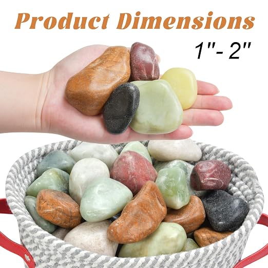 10 lb Pebbles for Indoor Plants, 1-2 Inch Decorative Rocks for Potted Plants - Image 2