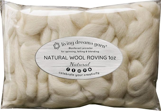 Living Dreams Yarn Wool Roving. Super Soft BFL Combed Top Pre-Drafted - Image 2