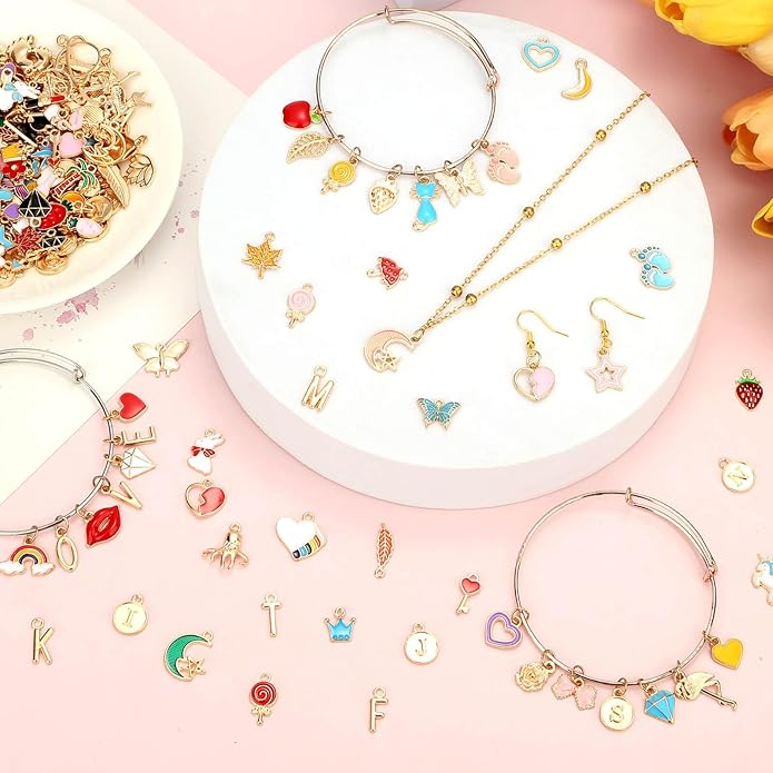 Flasoo 304Pcs Gold Charms for Jewelry Making, Keychains and Crafts - Image 6