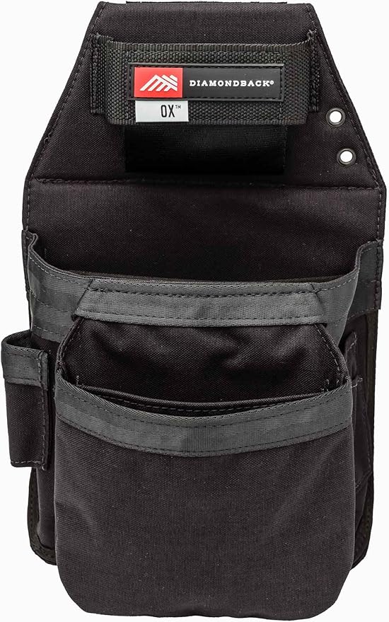 Diamondback Ox 2.0 Tool Pouch - Right-Sided Tool Belt Pouch - Ideal Carpenter & Electrician Tool Pouches for Tools, Punches & Fasteners