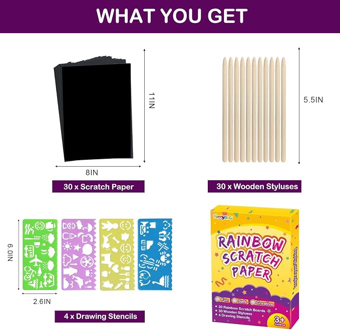 FUNNYB&G Rainbow Scratch Paper Art - Image 5
