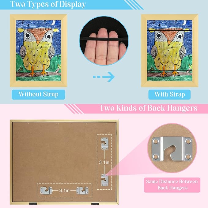 Kids Art Frames, 9x12 Front Opening Kids Artwork Frames Changeable, Holds 50 Pcs - Image 5