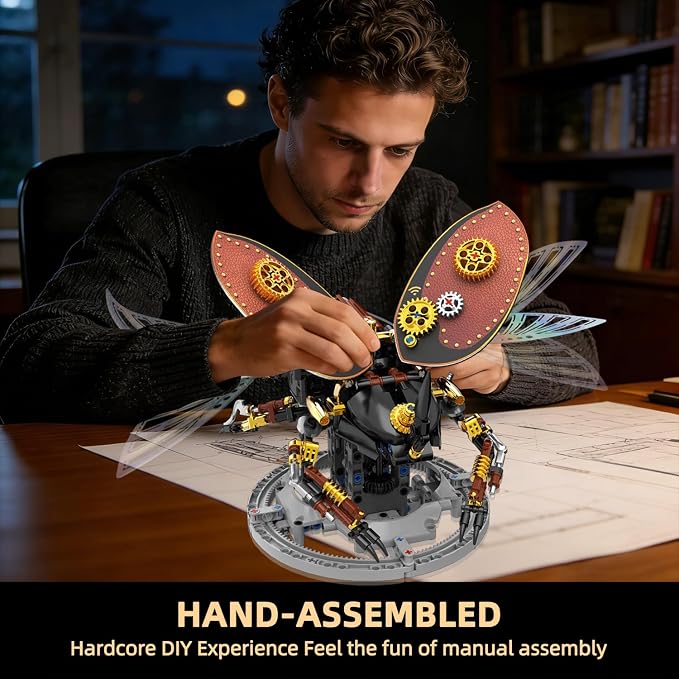 Bionic Steampunk Beetle Insect Building Set, Poseable Articulated Mechanical - Image 8