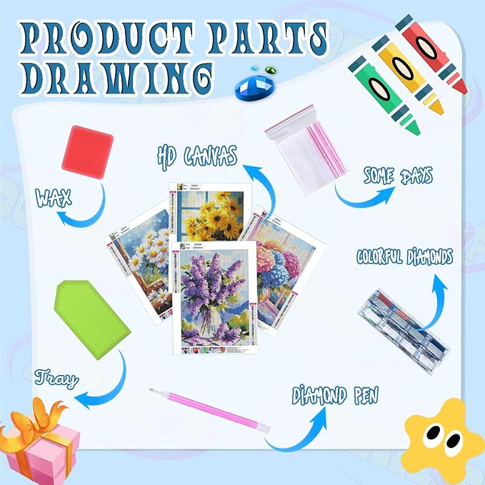 DOZEEZOP 4 Pack 5D Diamond Painting Kits - Image 3