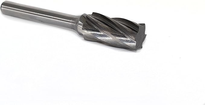 SA5-NF Aluminum Cut Tungsten Carbide Rotary Burr Bits File for Die Grinder,Cylindrical Shape with 1/4 inch Shank, 1/2 inch Head Diameter, 1 inch Flute length, Pack of 1