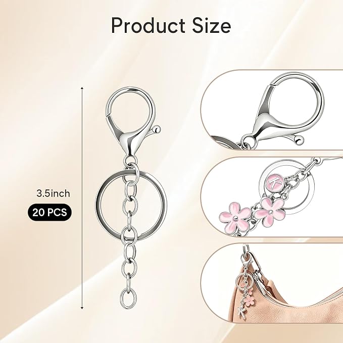 sunla 20pcs Silver Keychain Making Kit - Image 2
