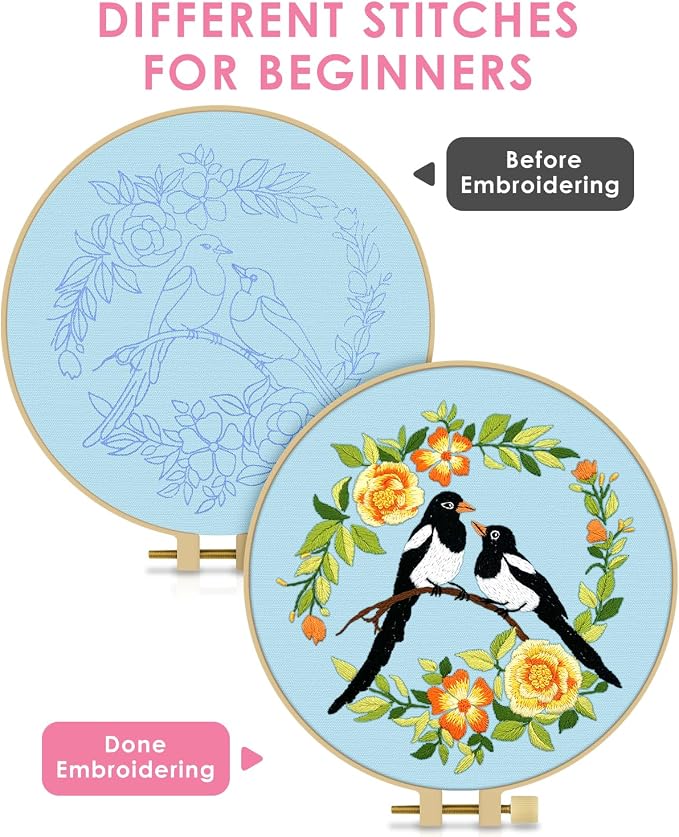 TINDTOP Embroidery Kit for Beginners Adult, Bird Embroidery Kit | Include - Image 3