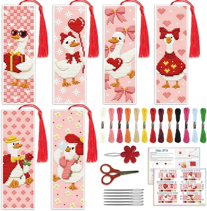 ACRNIGHEET 6PCS Cross Stitch Bookmark Kit by ACRNIGHEET
