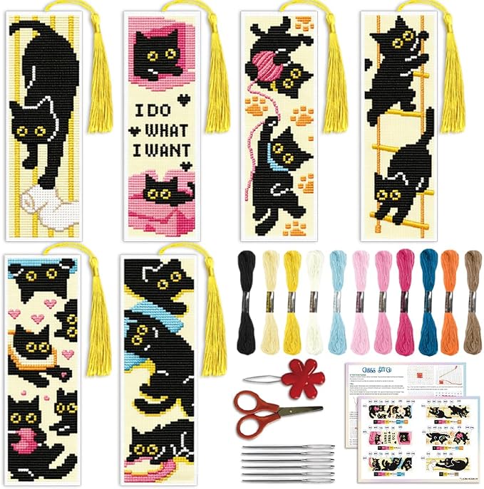 ACRNIGHEET 6PCS Cross Stitch Bookmark Kit by ACRNIGHEET