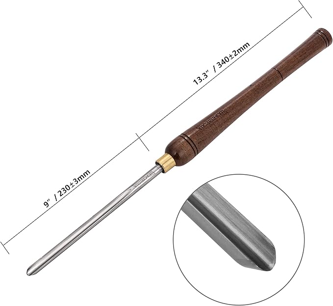 3/8-Inches HSS Bowl Gouge Lathe Chisel Wood Turning Tools with Round Plastic Box and Hanging Bag