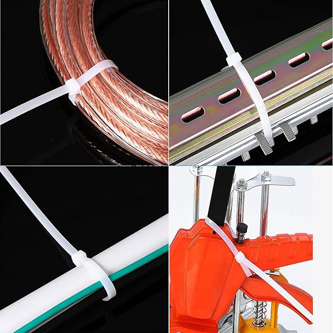 Zip ties 16 inch White clear Cable ties 100 per pack Plastic ties wraps With 60 Pounds Tensile