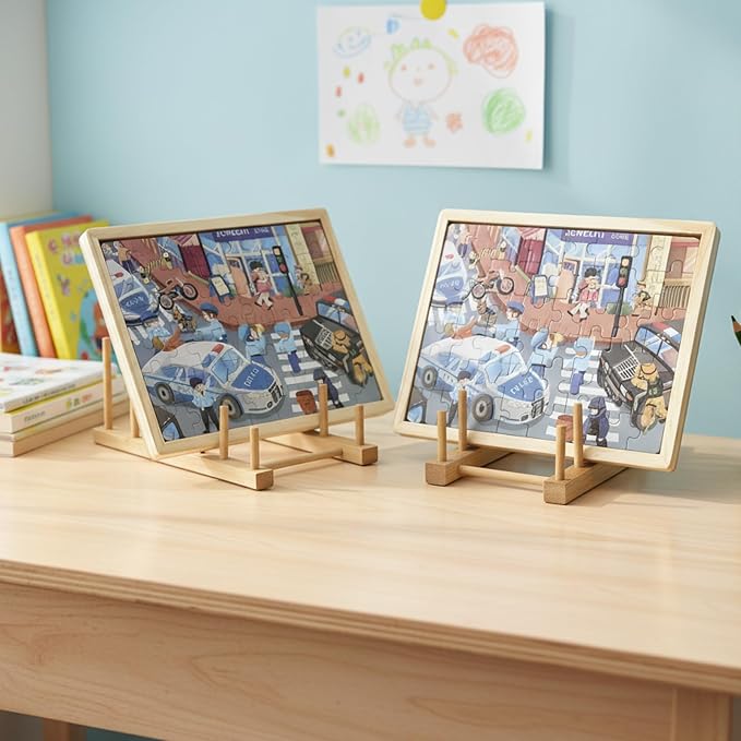 2 Pack Wooden Puzzle Rack, Puzzle Storage Organizer - Image 5