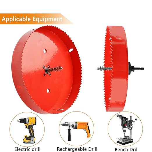 Hole Saw Heavy Duty bit Hex Shank,Hole Saw HSS with Arbor Bi-Metal & Heavy Duty Hole Saw Cutter for Wood Corn Hole Boards Plastic Drywall (φ170)