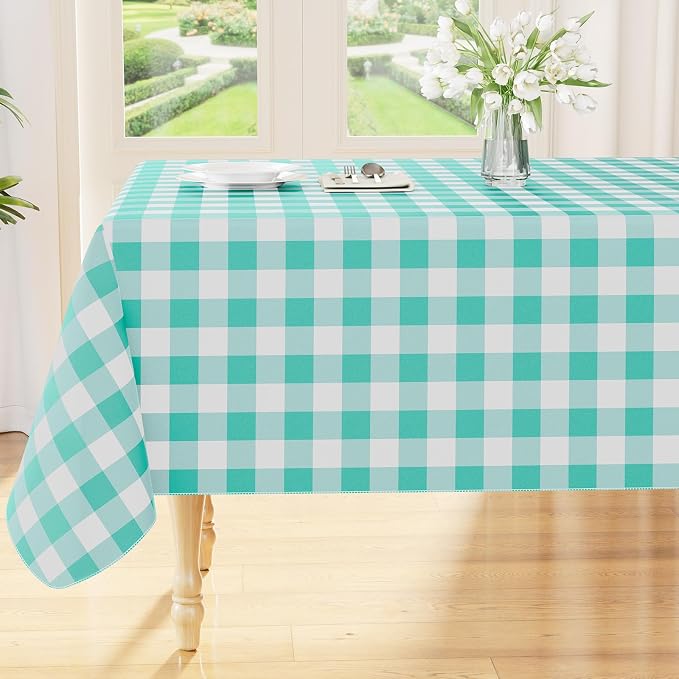 Smiry Rectangle Table Cloth, Waterproof Vinyl Tablecloth by Smiry