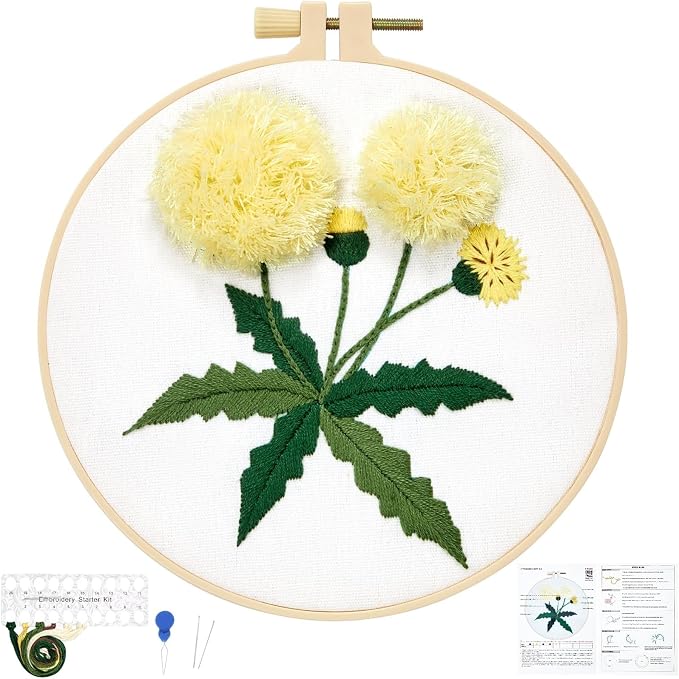 Dandelion Flower Embroidery Kits by Unknown