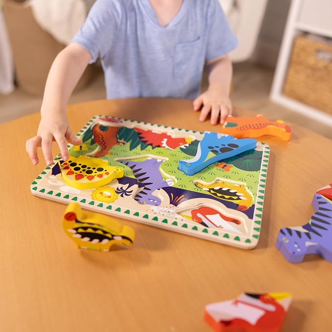 Melissa & Doug Dinosaur Wooden Chunky Puzzle - Image 6