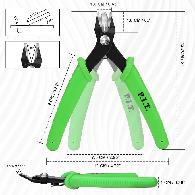 P.I.T. 2pcs Small Wire Cutters, Diagonal Cutting Pliers, Precision Mini Flush Cut Pliers, Micro Cutter for Soft Copper Wire,Floral, Jewelry, Electronics, Model Craft,Heating Wire,3d Print,5‘’