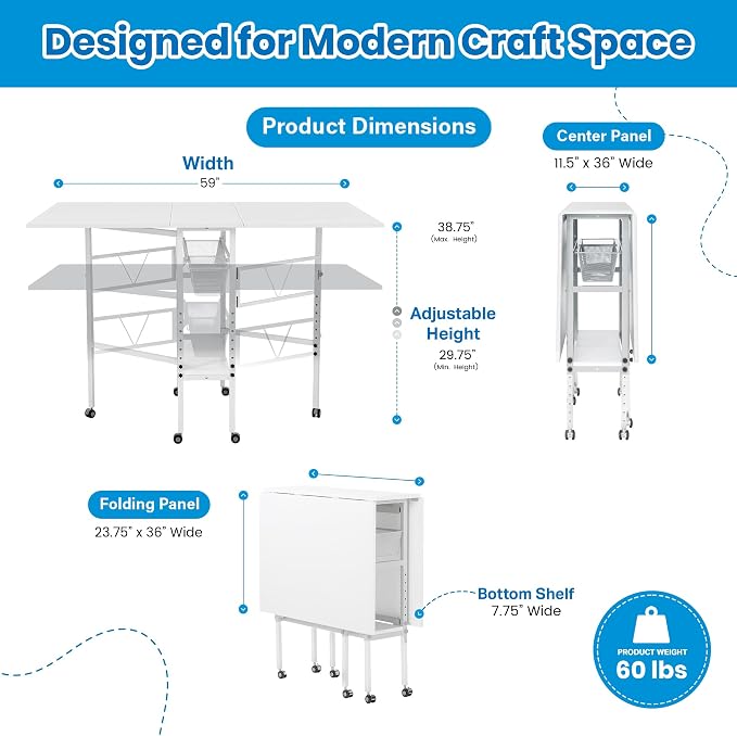 Sew Ready Folding Sewing Craft Table - Image 3