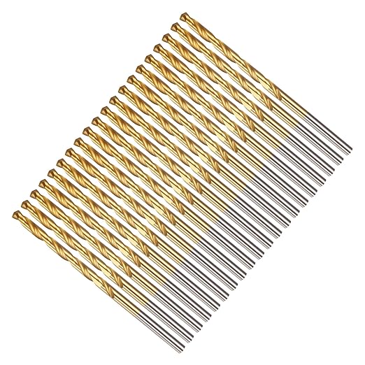 Drill Bit, 5/32" Cutting Diameter, 4341 HSS TiN Coated 135° Cutting Angle Jobber Bits - (Applications: for Drilling Soft Metal Plastic Wood), 20-Pieces