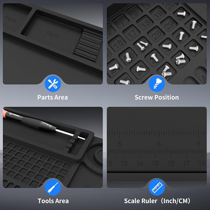 STREBITO Soldering Mat Silicone Work Mat, Heat Resistant 932°F, Magnetic Mat - Image 8