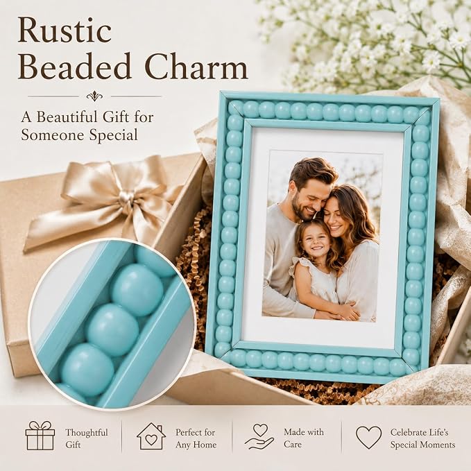 Solid Wood 6x8 Picture Frame Beaded Frame - Image 8