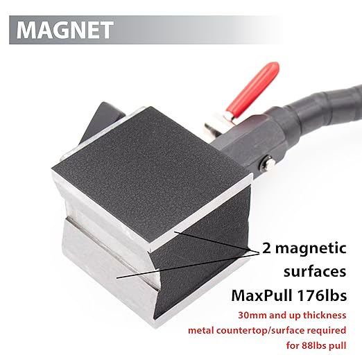 Clockwise Tools Magnetic Base, MGBR-04, Flexible Arm Magnetic Stand for Digital Dial Indicators, 176lbs Max Pull
